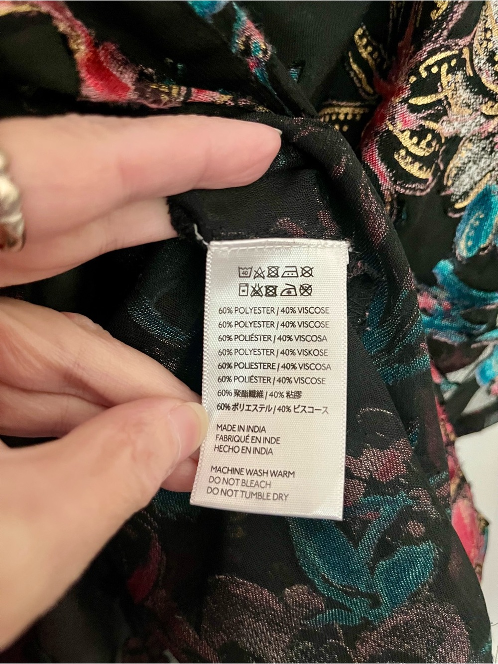 Free People Only In Dreams Floral Tie-Front Sheer Floral Kimono Blouse Top OS - Picture 4 of 7